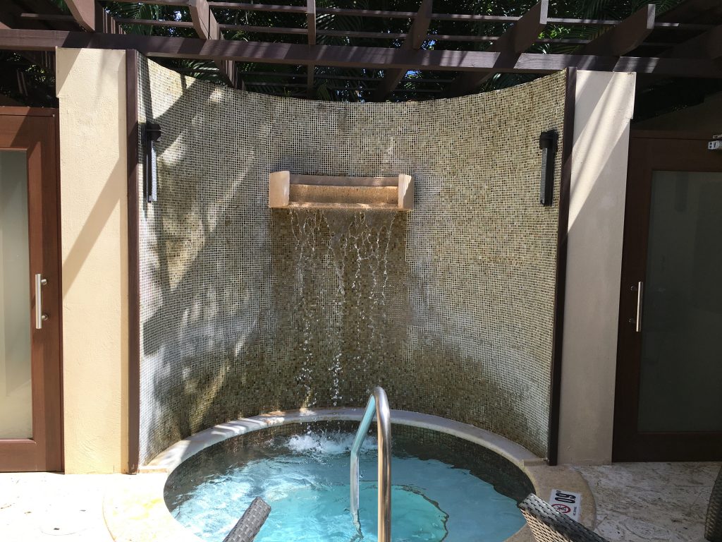 Cold Plunge Pool with waterfall at Remede Spa at St Regis Resort, Puerto Rico