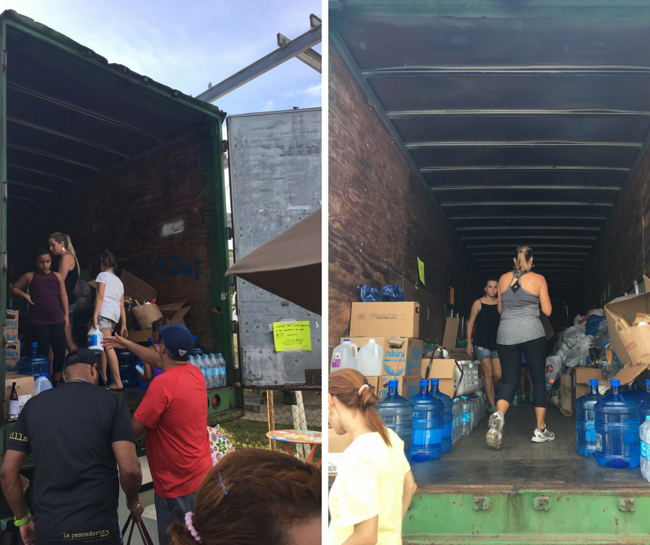 Filling Hurricane Irma Supply Container