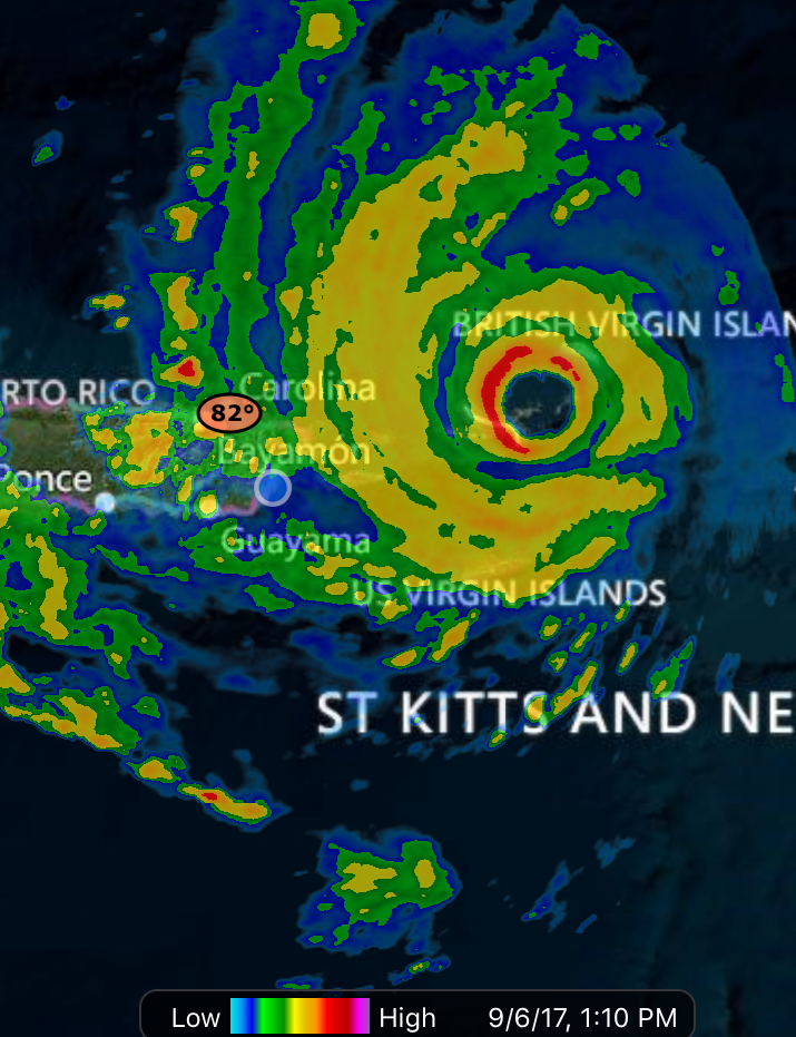 Hurricane Irma eye over BVI