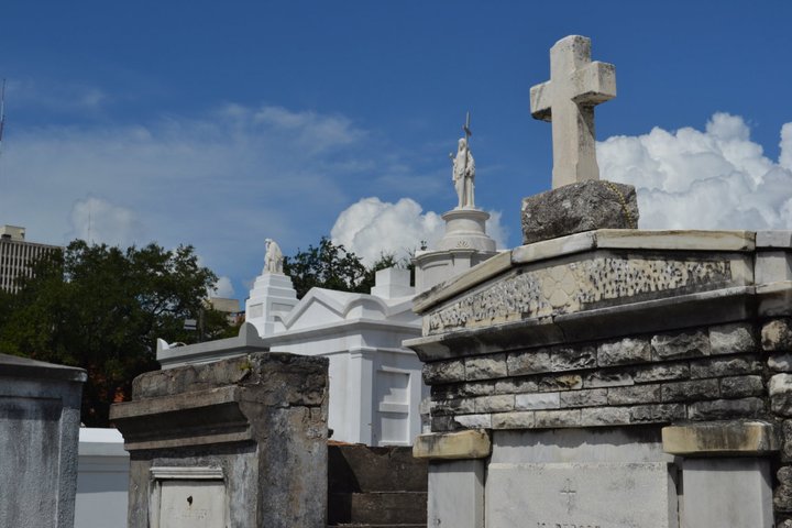 Close-up view of Cemetery One in New Orleans