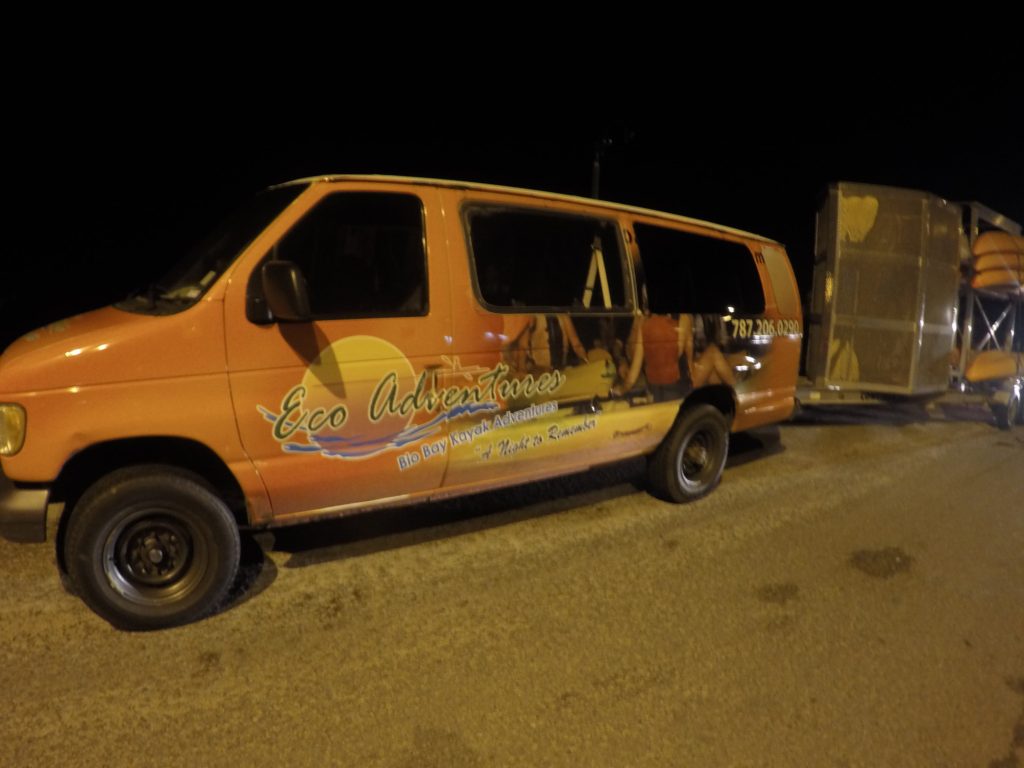 Bio Bay Kayak Tour Company Van with Trailer