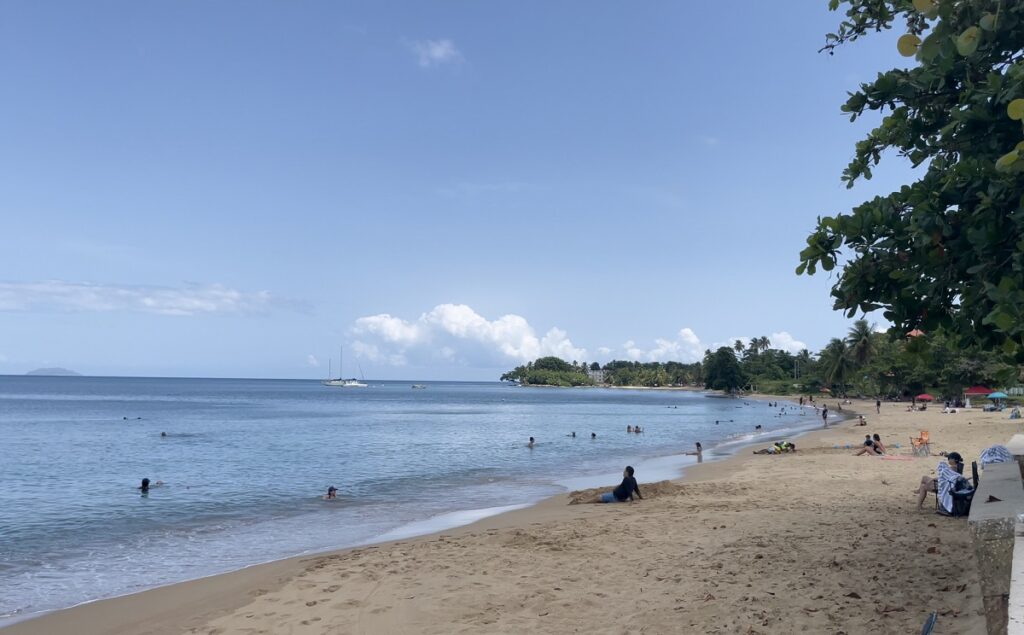 Balneario Rincón with views of Isla de Desecheo Marine Reserve (Desecheo island) on the left